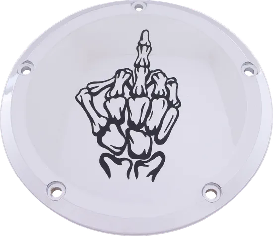 CE Chrome Billet Bone Middle Finger Derby Cover