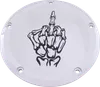 CE Chrome Billet Bone Middle Finger Derby Cover