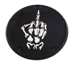 CE Black Billet Bone Middle Finger Derby Cover
