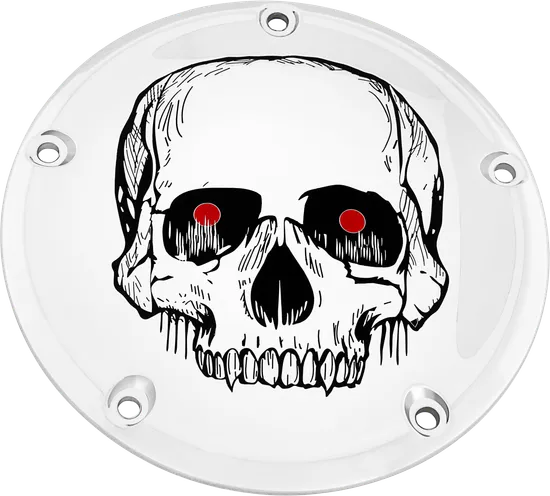 CE Chrome Billet Skull Derby Cover