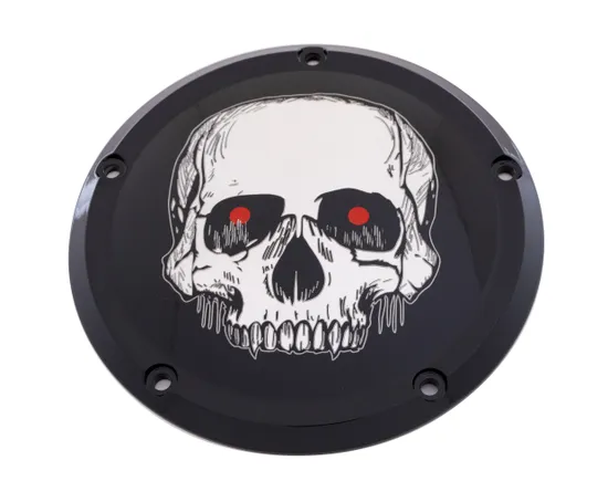 CE Black Billet Skull Derby Cover
