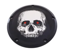 CE Black Billet Skull Derby Cover