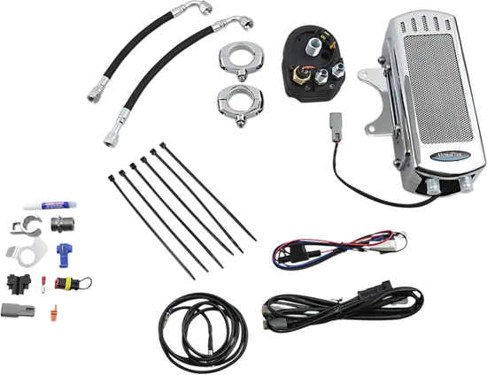 UC Frame Tube Mount Engine Oil Cooler Kit Chrome