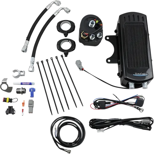 UC Frame Tube Mount Engine Oil Cooler Kit Gloss Black