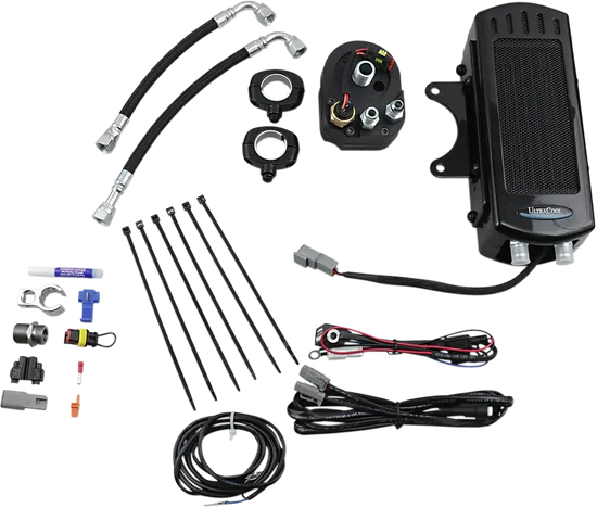 UC Frame Tube Mount Engine Oil Cooler Kit Gloss Black