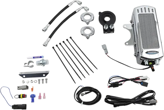 UC Frame Tube Mount Engine Oil Cooler Kit Chrome