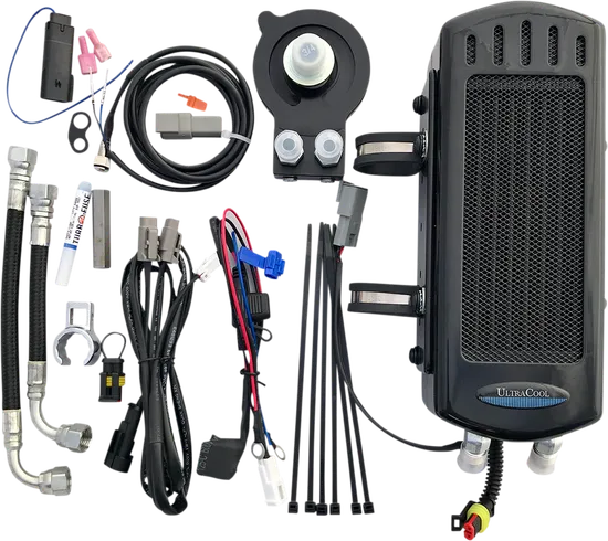 UC Frame Tube Mount Engine Oil Cooler Kit Gloss Black