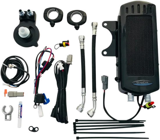 UC Frame Tube Mount Engine Oil Cooler Kit Gloss Black