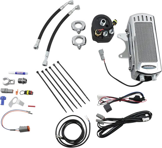 UC Frame Tube Mount Engine Oil Cooler Kit Chrome