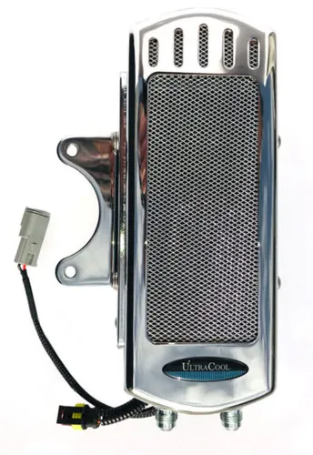 UC Frame Tube Mount T Engine Oil Cooler Kit Chrome Covered