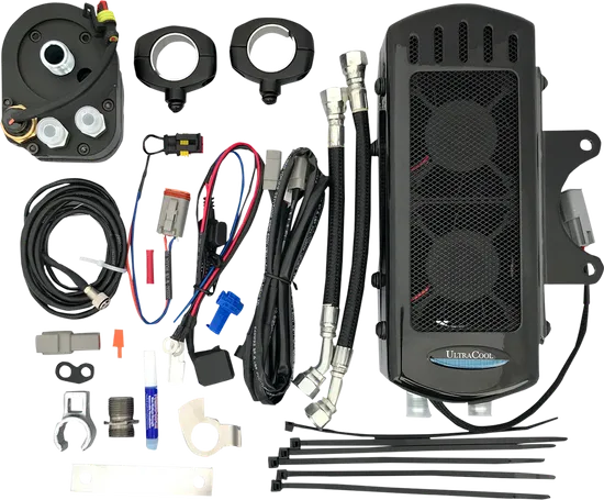UC Frame Tube Mount Engine Oil Cooler Kit Gloss Black