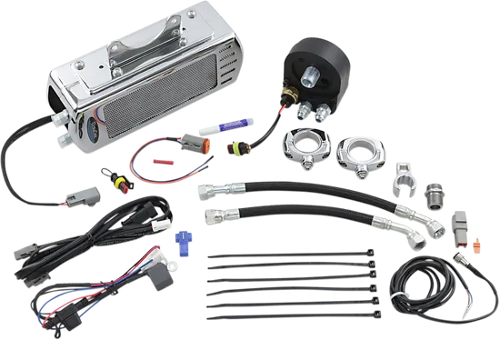 UC Frame Tube Mount Engine Oil Cooler Kit Chrome