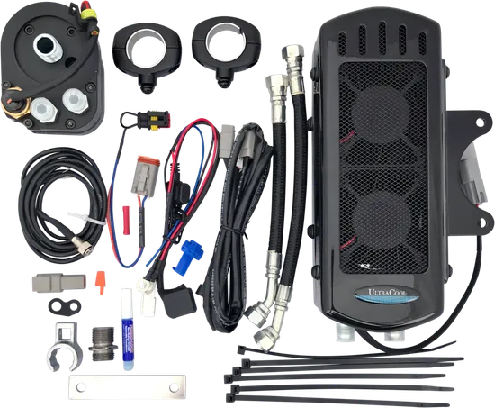 UC Frame Tube Mount Engine Oil Cooler Kit Gloss Black