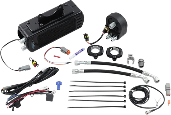 UC Frame Tube Mount Engine Oil Cooler Kit Gloss Black