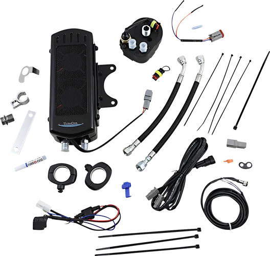 UC Frame Tube Mount T Engine Oil Cooler Kit Gloss Black