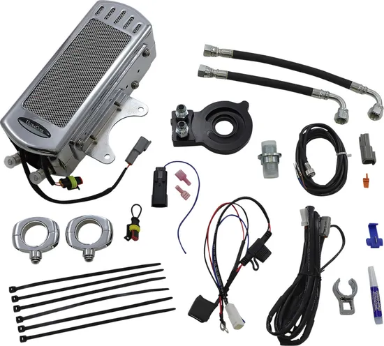 UC Frame Tube Mount Engine Oil Cooler Kit Chrome