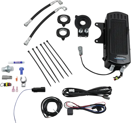 UC Frame Tube Mount Engine Oil Cooler Kit Gloss Black