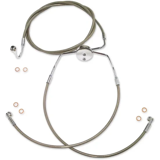 Magnum XR Front Lower Brake Line Kit Stainless Chrome ABS 15.25in. 2