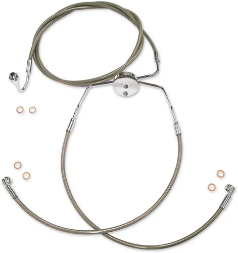 Magnum XR Front Lower Brake Line Kit Stainless Chrome ABS 15.25in.