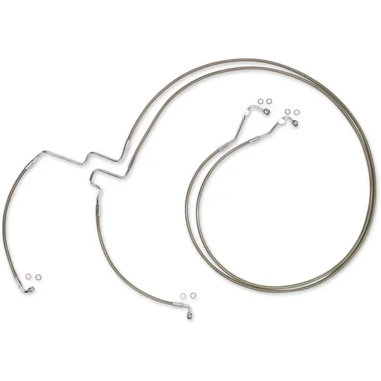 Magnum XR Front Lower Brake Line Kit Stainless Chrome ABS 14in. 2