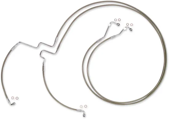Magnum XR Front Lower Brake Line Kit Stainless Chrome ABS 14in.