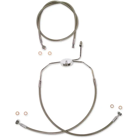 Magnum XR Front Brake Line Kit Complete Stainless Chrome Non-ABS 19in. 2