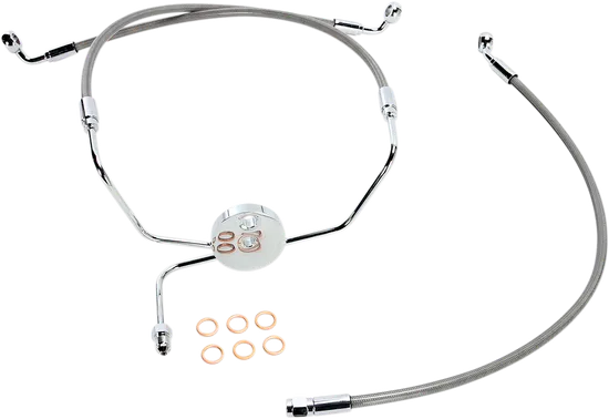 Magnum XR Front Brake Line Kit Complete Stainless Chrome Non-ABS 23in. 4 Over