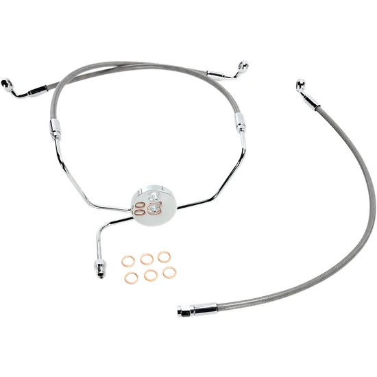 Magnum XR Front Brake Line Kit Complete Stainless Chrome Non-ABS 25in. 6 Over 2