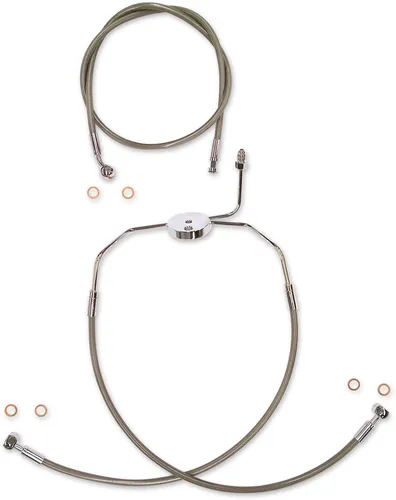 Magnum XR Front Brake Line Kit Complete Stainless Chrome Non-ABS 29in. 10 Over
