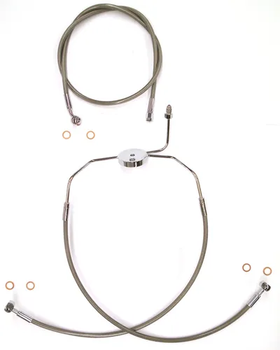 Magnum XR Front Brake Line Kit Complete Stainless Chrome Non-ABS 31in. 12 Over