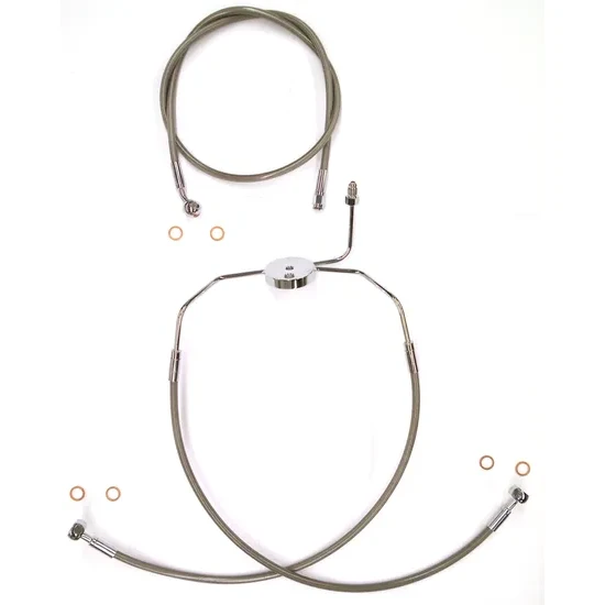 Magnum XR Front Brake Line Kit Complete Stainless Chrome Non-ABS 31in. 12 Over 3