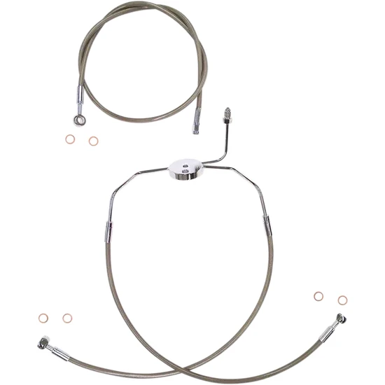 Magnum XR Front Brake Line Kit Complete Stainless Chrome Non-ABS 27in. 4 Over 3