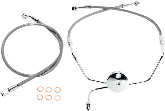 Magnum XR Front Brake Line Kit Complete Stainless Chrome Non-ABS 33in. 14 Over