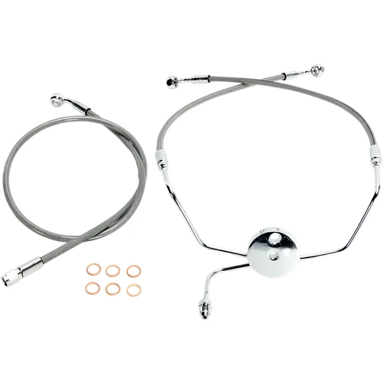 Magnum XR Front Brake Line Kit Complete Stainless Chrome Non-ABS 33in. 14 Over 2