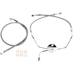 Magnum XR Front Brake Line Kit Complete Stainless Chrome Non-ABS 33in. 14 Over