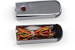 Alloy Art Chrome Fender Strut Red Smoke LED Marker Light