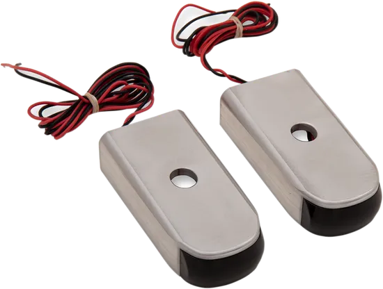 Alloy Art Chrome Fender Strut Red LED Marker Light