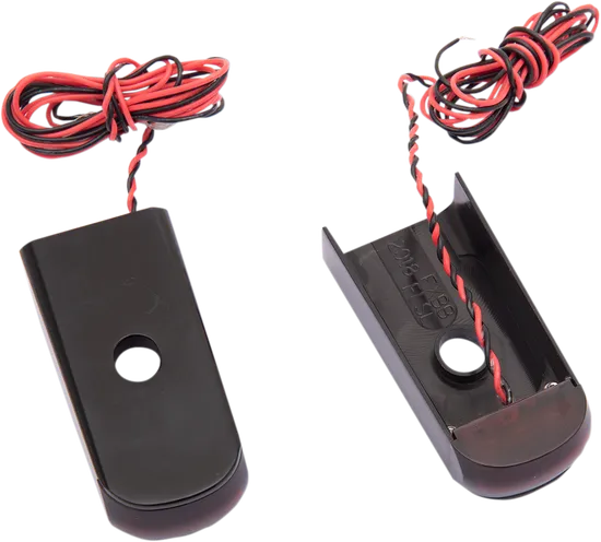 Alloy Art Black Fender Strut Red LED Marker Lights