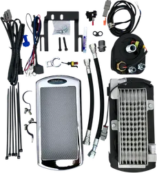 UC Center Frame Mount Engine Oil Cooler Kit Chrome