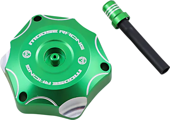 Moose Green Aluminum Gas Cap For Kawasaki