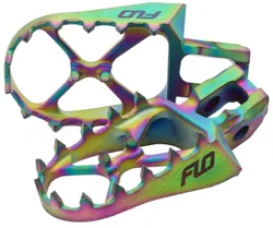 Flo Pro Series Footpegs Driver Foot Pegs Pair Titanium Iridescent
