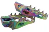 Flo Pro Series Footpegs Driver Foot Pegs Pair Titanium Iridescent