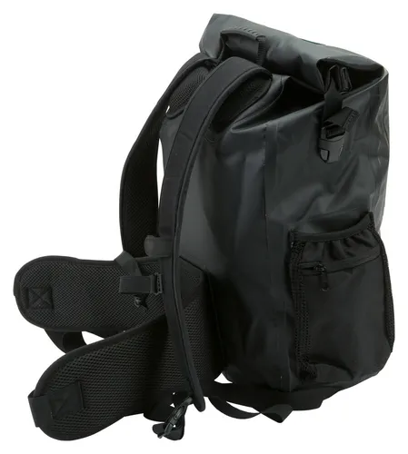 SP1 Black Waterproof Tarpaulin Tunnel Roll Top Bag 25L