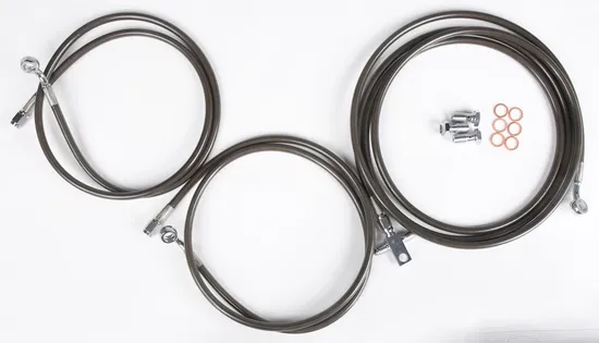 Streamline Smoke Rear Brake Line Kit 4in. Extended