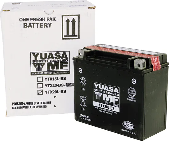 Yuasa Fresh Pack AGM Maintenance Free Battery YTX20L-BS
