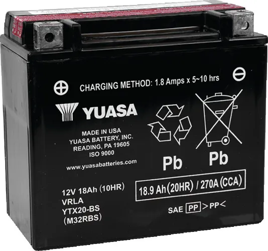 Yuasa Fresh Pack AGM Maintenance Free Battery YTX20-BS