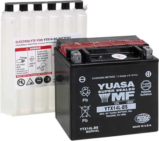 Yuasa Fresh Pack AGM Maintenance Free Battery YTX14L-BS