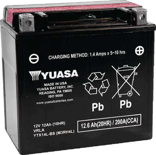 Yuasa Fresh Pack AGM Maintenance Free Battery YTX14L-BS