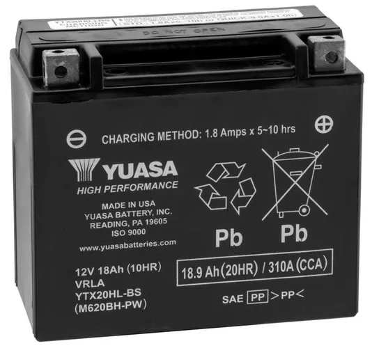 Yuasa Fresh Pack AGM Maintenance Free Battery YTX20HL-BS-PW