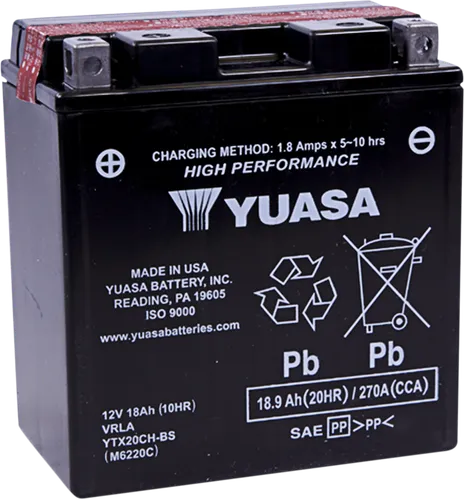 Yuasa Battery YTX High Performance AGM Maintenance-Free Battery 1